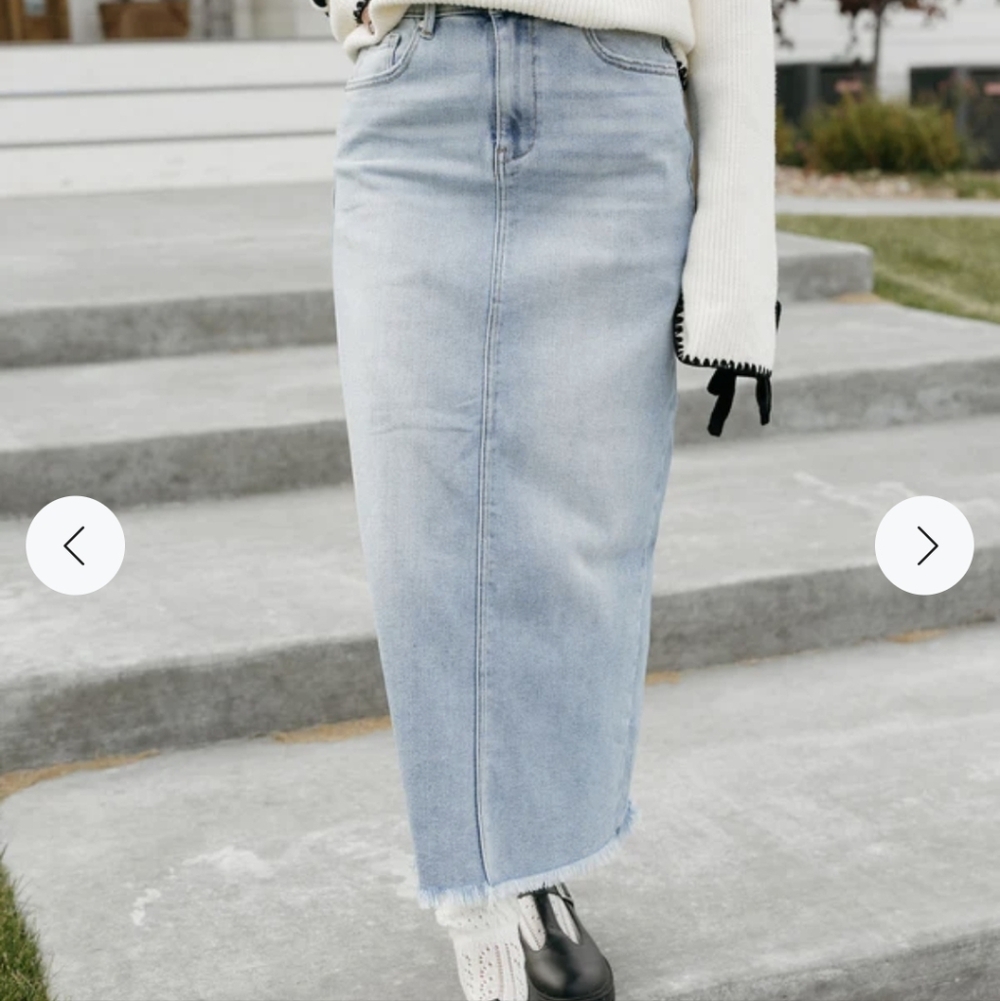 Risen Denim Maxi Skirt Boutique